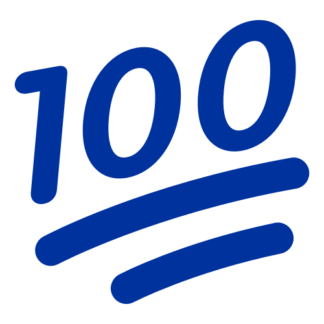 100 One-Hundred Emoji Decal (Blue)